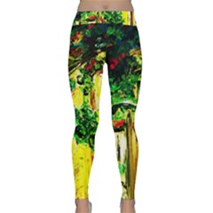 Old Tree And House With An Arch 2 Classic Yoga Leggings by bestdesignintheworld