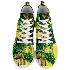 Old Tree And House With An Arch 2 Men s Lightweight High Top Sneakers by bestdesignintheworld