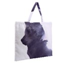 Grey Wolf  Zipper Large Tote Bag View2