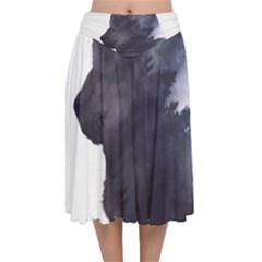 Grey Wolf  Velvet Flared Midi Skirt