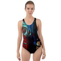 Night At The Foot Of Fudziama 2 Cut-out Back One Piece Swimsuit