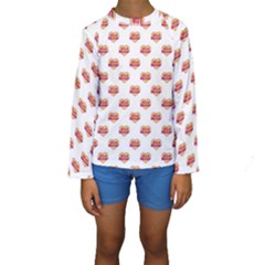 Girl Power Logo Pattern Kids  Long Sleeve Swimwear by dflcprints