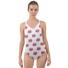 Girl Power Logo Pattern Cut-out Back One Piece Swimsuit by dflcprints