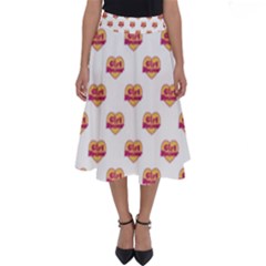 Girl Power Logo Pattern Perfect Length Midi Skirt by dflcprints