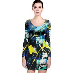 My Brain Reflection 1/2 Long Sleeve Velvet Bodycon Dress by bestdesignintheworld