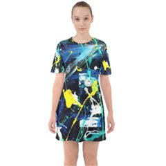 My Brain Reflection 1/2 Sixties Short Sleeve Mini Dress