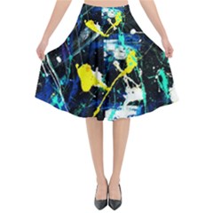 My Brain Reflection 1/2 Flared Midi Skirt by bestdesignintheworld