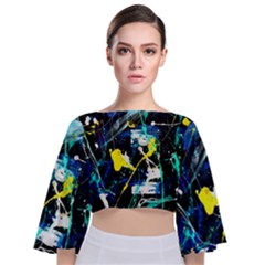 My Brain Reflection 1/2 Tie Back Butterfly Sleeve Chiffon Top