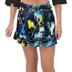 My Brain Reflection 1/2 Fishtail Mini Chiffon Skirt