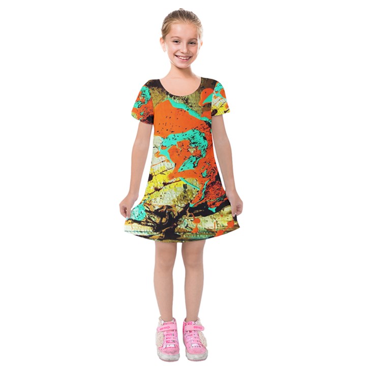 Fragrance Of Kenia 9 Kids  Short Sleeve Velvet Dress