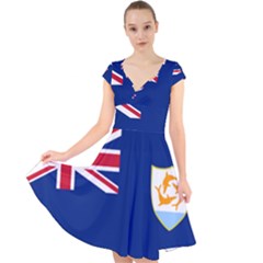 Flag Of Anguilla Cap Sleeve Front Wrap Midi Dress by abbeyz71