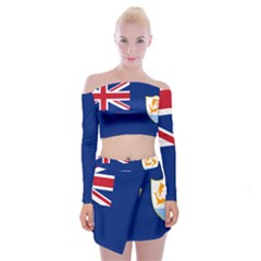 Flag Of Anguilla Off Shoulder Top With Mini Skirt Set by abbeyz71