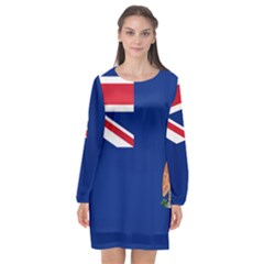 Flag Of Ascension Island Long Sleeve Chiffon Shift Dress  by abbeyz71