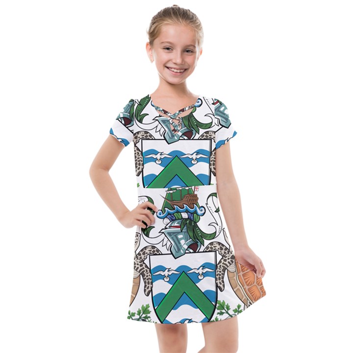 Flag of Ascension Island Kids  Cross Web Dress