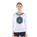 Emerald Dahlia Flower Mandala Women s Long Sleeve Tee View1