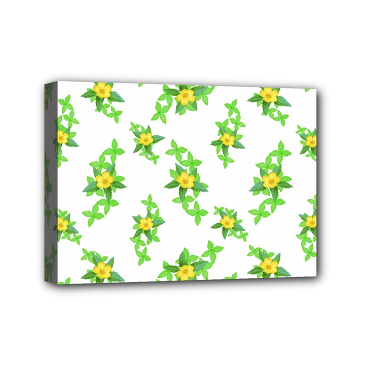 Airy Floral Pattern Mini Canvas 7  x 5 