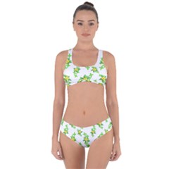 Airy Floral Pattern Criss Cross Bikini Set by dflcprints