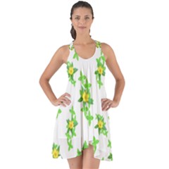 Airy Floral Pattern Show Some Back Chiffon Dress by dflcprints