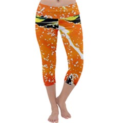 Smashed Butterfly 6 Capri Yoga Leggings by bestdesignintheworld