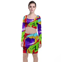 Untitled Island 2 Long Sleeve Crop Top & Bodycon Skirt Set by bestdesignintheworld