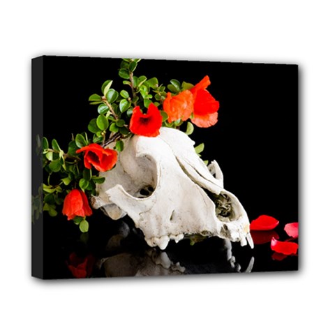 Animal Skull With A Wreath Of Wild Flower Canvas 10  X 8 