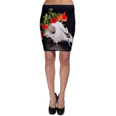 Animal Skull With A Wreath Of Wild Flower Bodycon Skirt by igorsin