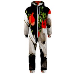 Animal Skull With A Wreath Of Wild Flower Hooded Jumpsuit (men) 