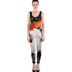 Animal Skull With A Wreath Of Wild Flower One Piece Catsuit by igorsin