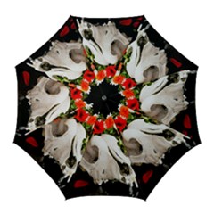 Animal Skull With A Wreath Of Wild Flower Golf Umbrellas by igorsin