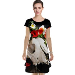 Animal Skull With A Wreath Of Wild Flower Cap Sleeve Nightdress by igorsin