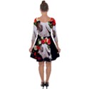 Animal skull with a wreath of wild flower Quarter Sleeve Skater Dress View2