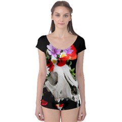 Animal Skull With A Wreath Of Wild Flower Boyleg Leotard  by igorsin