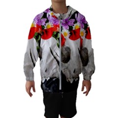 Animal Skull With A Wreath Of Wild Flower Hooded Windbreaker (kids) by igorsin