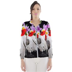 Animal Skull With A Wreath Of Wild Flower Windbreaker (women) by igorsin