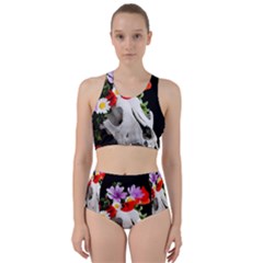 Animal Skull With A Wreath Of Wild Flower Racer Back Bikini Set