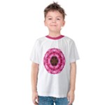 Pink Peony Flower Mandala Kids  Cotton Tee