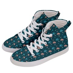 Summer Palms Pattern Women s Hi-top Skate Sneakers by TastefulDesigns