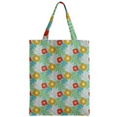 Vintage Floral Summer Pattern Zipper Classic Tote Bag by TastefulDesigns