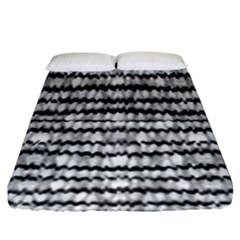 Abstract Wavy Black And White Pattern Fitted Sheet (king Size) by dflcprints