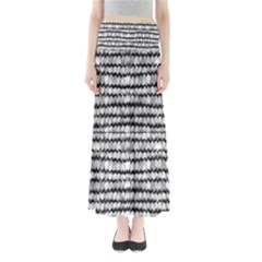 Abstract Wavy Black And White Pattern Full Length Maxi Skirt