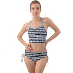 Abstract Wavy Black And White Pattern Mini Tank Bikini Set by dflcprints