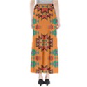 Misc shapes on an orange background                               Women s Maxi Skirt View2