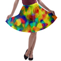 Colorful Watercolors Texture                                    A-line Skirt by LalyLauraFLM