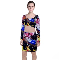 Smashed Butterfly 5 Long Sleeve Crop Top & Bodycon Skirt Set by bestdesignintheworld