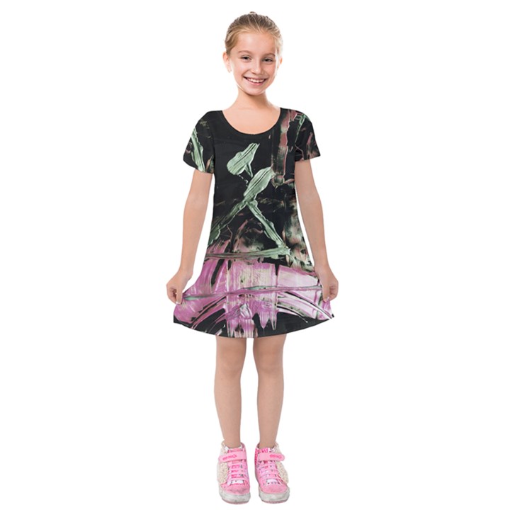Foundation Of Grammer 1 Kids  Short Sleeve Velvet Dress