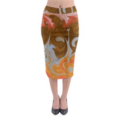 Fire And Water Midi Pencil Skirt by digitaldivadesigns