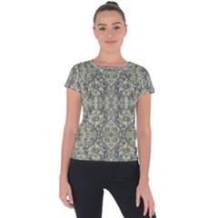 Modern Noveau Floral Collage Pattern Short Sleeve Sports Top  by dflcprints