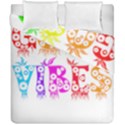 Good Vibes Rainbow Floral Typography Duvet Cover Double Side (California King Size) View1