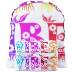 Good Vibes Rainbow Floral Typography Giant Full Print Backpack