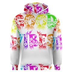 Good Vibes Rainbow Floral Typography Men s Overhead Hoodie by yoursparklingshop